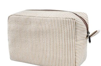 GFU Cosmetic Bags for Women, Seersucker Cosmetic Bag,