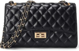 Quilted Leather Crossbody Bags for Women Trendy Ladies