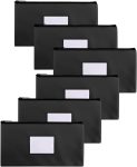6 Pack Money Bags with Zipper for Cash | 11.25" x 6.25"