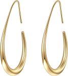 Lightweight Teardrop Hoop Earrings for Women - 14k Gold