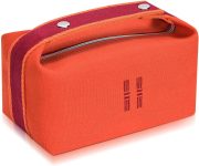 Fashion Makeup Bag for Women, Orange Red Canvas Make up