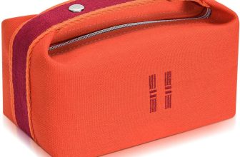 Fashion Makeup Bag for Women, Orange Red Canvas Make up