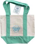 Trader joes Mini Pastel Canvas Tote Bags (1, Mint