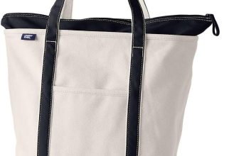 Lands' End Zip Top Canvas Tote Bag
