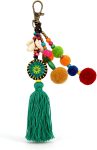 QTMY Pom Pom Shell Beads Tassel Purse Charms for