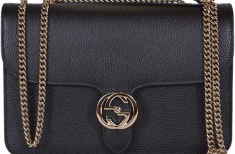 Gucci Women's Black Leather 510304 Interlocking GG
