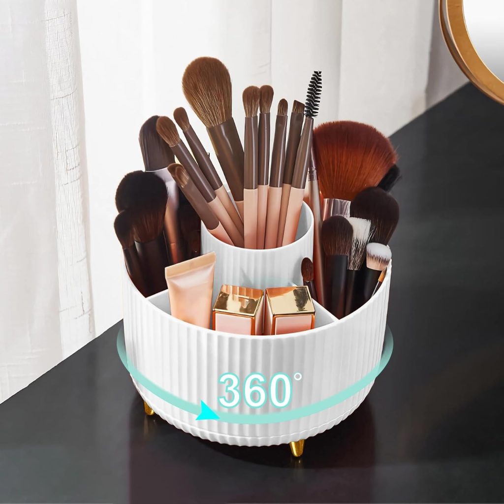 Diesisa Makeup Brush Holder Organizer,360° Rotating