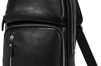 LANNSYNE Full Grain Leather Sling Bag For Men,