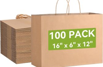 Brothersbox Large Brown Paper Bags with Handles 100PCS,