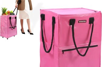 WORKPRO Large Rolling Grocery Bag, 36-Gallon Tote with