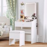 LIKIMIO Small Makeup Vanity Desk with Mirror and