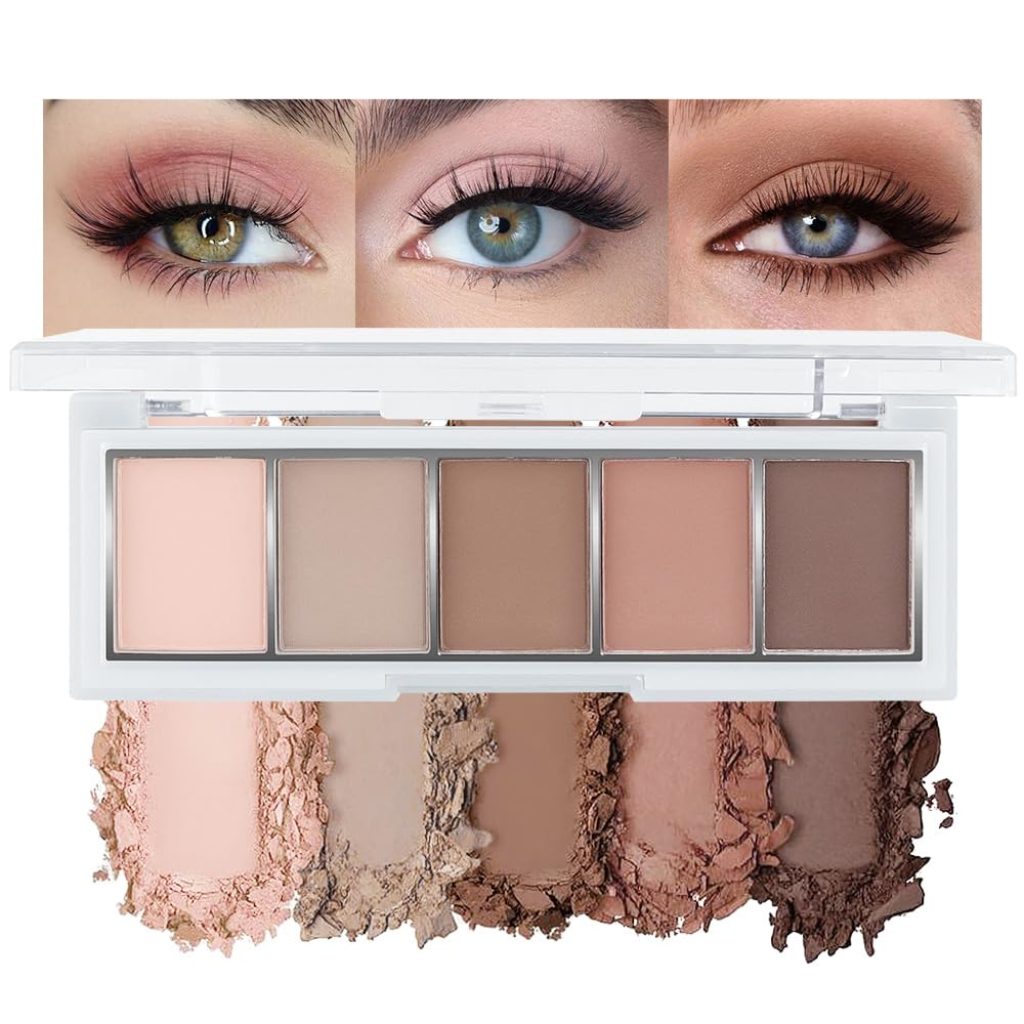 Matte Nude Eyeshadow Palette – 5-Color Neutral Peach