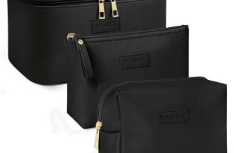 MAANGE Makeup Bag - Large Cosmetic Bag with 2pcs Small