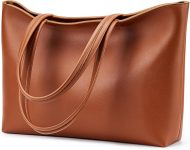 KALIDI Tote Bag Zipper Shoulder Bag Faux Leather Purses
