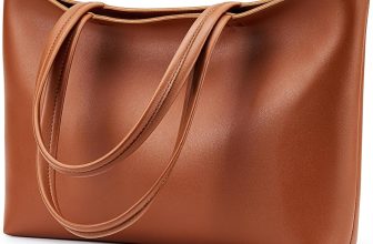 KALIDI Tote Bag Zipper Shoulder Bag Faux Leather Purses