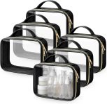 Abbylike 6 Pcs Clear Makeup Bags Bulk Tsa Approved PU