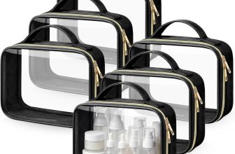 Abbylike 6 Pcs Clear Makeup Bags Bulk Tsa Approved PU