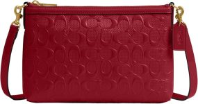COACH womens Legacy Zip Top Crossbody in Signature