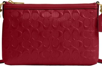 COACH womens Legacy Zip Top Crossbody in Signature