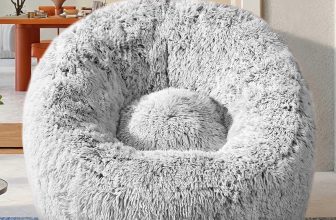 Plush Faux Fur Bean Bag Chairs, Memory Foam Filled Sofa