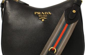 Prada Vitello Phenix Black Leather Crossbody Bag with