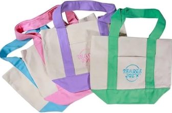 Set of 4 Trader Joe Mini Tote Bag Pastel Colors