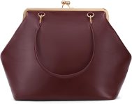 Large Women's Kiss Lock Bag PU Medium Top Handle