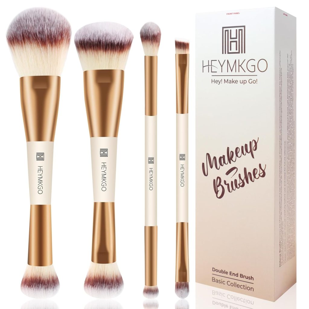 HEYMKGO Makeup Brushes Set, 4Pcs Double-ended