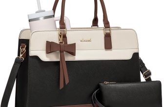 LOVEVOOK Laptop Tote Bag for Women,Leather Work Bag,