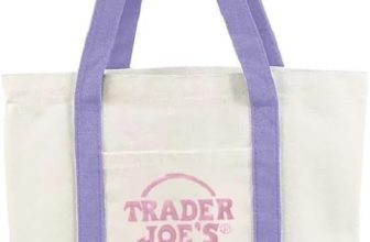 Trader Joe's Reusable Canvas Tote Bag, Pastel Lavender