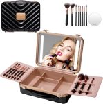 Mocado Travel Makeup Case with Lighted Mirror, Makeup