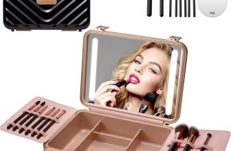 Mocado Travel Makeup Case with Lighted Mirror, Makeup