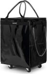 (Medium,Black) Reusable Grocery Bag on Wheels, 70L