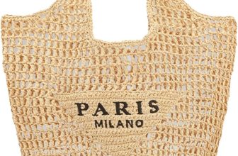 POOOPSSD New Woven Bag, Straw Mesh Tote Bag, Beach,