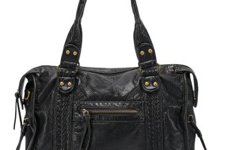 JOLLQUE Rivet Crossbody City Bag for Women,Large Retro