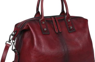 Iswee Genuine Leather Satchel Tote Bag Top Handle