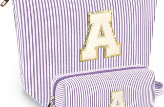 2 PCS Initial Makeup Bags for Women: Cosmetic Bag for