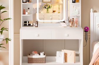 LIVELYGLOW Small Makeup Vanity Desk with Smart LED