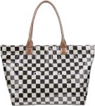 Checkered Tote Bag for Women,Trendy Print Handbag,Large