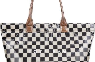 Checkered Tote Bag for Women,Trendy Print Handbag,Large