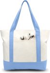 TOPDesign 1-Pack Canvas Tote Bag with an External