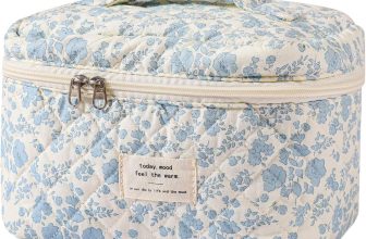 uekeboag Large Travel Quilted Makeup Bag for Women,