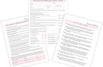 Permanent Makeup Intake, Consent, and Aftercare Form |