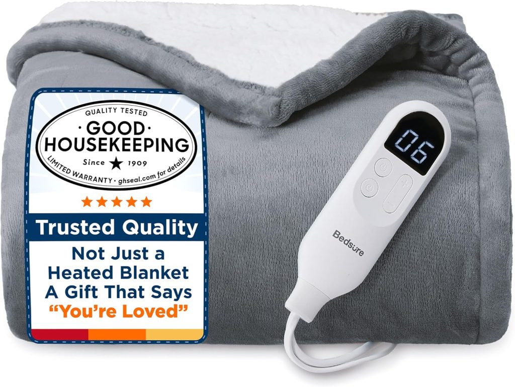 Bedsure Heated Blanket Throw Blanket - Fast Heating