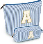 2 PCS Initial Makeup Bags for Women: Cosmetic Bag for