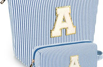 2 PCS Initial Makeup Bags for Women: Cosmetic Bag for