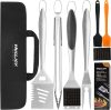 grilljoy 8PCS BBQ Grill Tools Set with Extra Thick