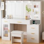 BEWISHOME 49.2" Large Vanity Desk with Mirror and