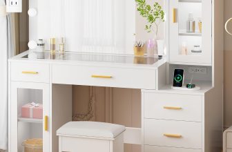 BEWISHOME 49.2" Large Vanity Desk with Mirror and