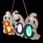 FINGOOO Halloween Door Decor Hanging Sign, BOO Ghost